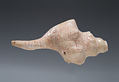 Conch Trumpet, Shell, cinnabar, Maya