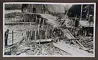 Men on Plank Walkway, Dr. Paul Baron de Rautenfeld  Swiss, Gelatin silver print, Papua, New Guinea, made in Europe