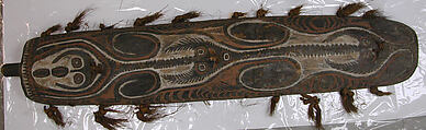 Shield, Wood, fiber, paint, Angoram people