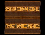Tapis, ceremonial skirt with squid pattern (cumi-cumi) iconography, Cotton, silk, mica, dyes, Lampung people