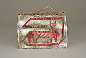 Business Bundle Bag, Native-tanned skin, glass, wool, Mesquakie or Potawatomi