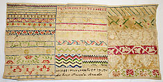 Sampler, Linen, silk, Mexican
