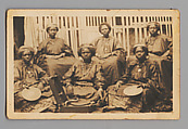 Group Portrait with Record Player, Senegalese photographer, Postcard format gelatin silver print