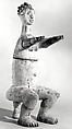 Figurative Vessel: Seated Female (Anjenu), Wood, pigment, Okpoto peoples (Idoma)