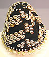 Prestige Cap (Laket ), Raffia palm fiber, cotton cloth, cowrie shells, glass beads, Kuba peoples