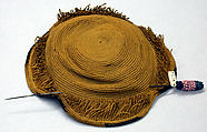 Prestige Cap (Laket mishiing), Raffia palm fiber, metal pin, glass beads, Kuba