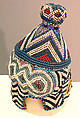 Headdress (Mpaan), Raffia, cotton cloth, cowrie shells, glass beads, Kuba