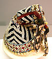 Hat (Kalyeem), Raffia, glass beads, cowrie shells, cotton cloth, Kuba