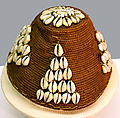 Prestige Cap (Laket), Raffia palm fiber, cowrie shells, Kuba