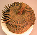 Itoci society hat, Nkutshu or Dengese artist, Raffia palm fiber, Kuba peoples, Nkutshu group