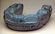 Frog yoke, Classic Veracruz artist(s), Greenstone, pigment (probably hematite), Veracruz