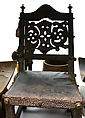 Chair (Asipim), Wood, animal skin, brass, Asante