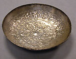 Pair of bowls with repoussé work, Silver, Chimú