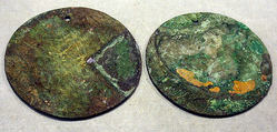Round Plaque, Copper (hammered), gilt, Vicús