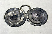 Nose Ornament, Silver (hammered), Colima or Mixtec