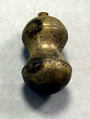 Hammered Silver Peanut Ornament, Silver (hammered), gilt, Peru; north coast (?)