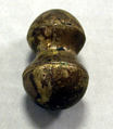 Hammered Silver Peanut Ornament, Silver (hammered), gilt, Peru; north coast (?)