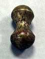 Hammered Silver Peanut Ornament, Silver (hammered), gilt, Peru; north coast (?)