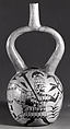 Bird Warrior Bottle, Ceramic, pigment, Moche