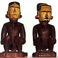 Figure, One of a Pair, Wood, paint, Belau (Palau)