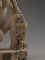 Ancestral Shrine Figure: Kneeling Female with Vessel and Seated Figure, Wood, glass, black paint, kaolin, Kongo peoples, Yombe group