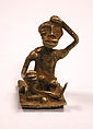 Gold Weight: Seated Male, Brass, Akan peoples