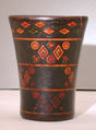 Kero, Wood, pigmented resin inlay, Quechua