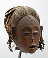 Pwo (female) mask, Chokwe artist, Wood, plant fiber, pigment, fur, metal, Chokwe peoples