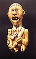 Staff Finial: Female Figure with Child, Ivory, metal, Kongo peoples