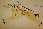 Maffet Ledger: Two Mounted Indians, Graphite, watercolor, and crayon on paper, Southern and Northern Cheyenne
