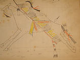 Maffet Ledger: Indian and two horses, Graphite, watercolor, and crayon on paper, Southern and Northern Cheyenne