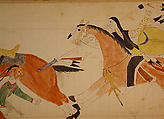 Maffet Ledger: Two Indians with horses, Graphite, watercolor, and crayon on paper, Southern and Northern Cheyenne