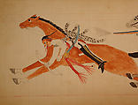 Maffet Ledger: Two Indians on horseback, Graphite, watercolor, and crayon on paper, Southern and Northern Cheyenne