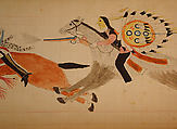 Maffet Ledger: Two Indians on horseback, Graphite, watercolor, and crayon on paper, Southern and Northern Cheyenne