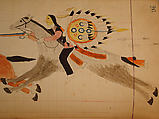Maffet Ledger: Two Indians on horseback, Graphite, watercolor, and crayon on paper, Southern and Northern Cheyenne