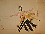 Maffet Ledger: Two indians, multiple legs, Graphite, watercolor, and crayon on paper, Southern and Northern Cheyenne