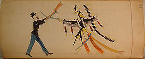 Maffet Ledger: Indian chief and soldier, Graphite, watercolor, and crayon on paper, Southern and Northern Cheyenne