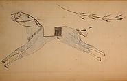 Maffet Ledger: Riderless horse, Graphite, watercolor, and crayon on paper, Southern and Northern Cheyenne