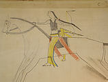 Maffet Ledger: Mounted Indian, Graphite, watercolor, and crayon on paper, Southern and Northern Cheyenne