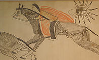 Maffet Ledger: Two Mounted Indians, Graphite, watercolor, and crayon on paper, Southern and Northern Cheyenne