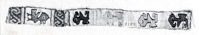 Tapestry Fragment, Camelid hair, cotton, Peru; central coast (?)