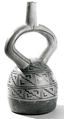 Bottle, Geometric Designs, Ceramic, slip, pigment, Moche
