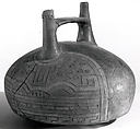 Bottle, Feline Face, Ceramic, pigment, Paracas