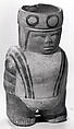 Figure Jar, Ceramic, slip, pigment, Moche