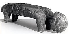 Figurative Stool, Dogon blacksmith, Wood, iron, Dogon peoples