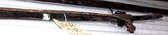 Bow, Wood, fiber, feathers, Asmat people