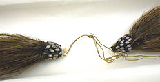 Tassels, Cassowary feathers, resin, seeds, fiber, Asmat people