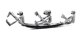 Canoe Model, Wood, paint, Asmat people