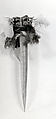 Dagger, Cassowary bone, fiber, feathers, cloth, seeds, paint, Asmat people