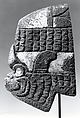 Fish hacha, Classic Veracruz artist(s), Stone, shell, traces of plaster, pigment, Classic Veracruz